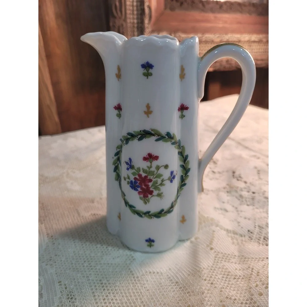 HAVILAND LIMOGES FRANCE VIEUX PARIS PITCHER CREAMER 8 OZ VINTAGE 5.1/2
